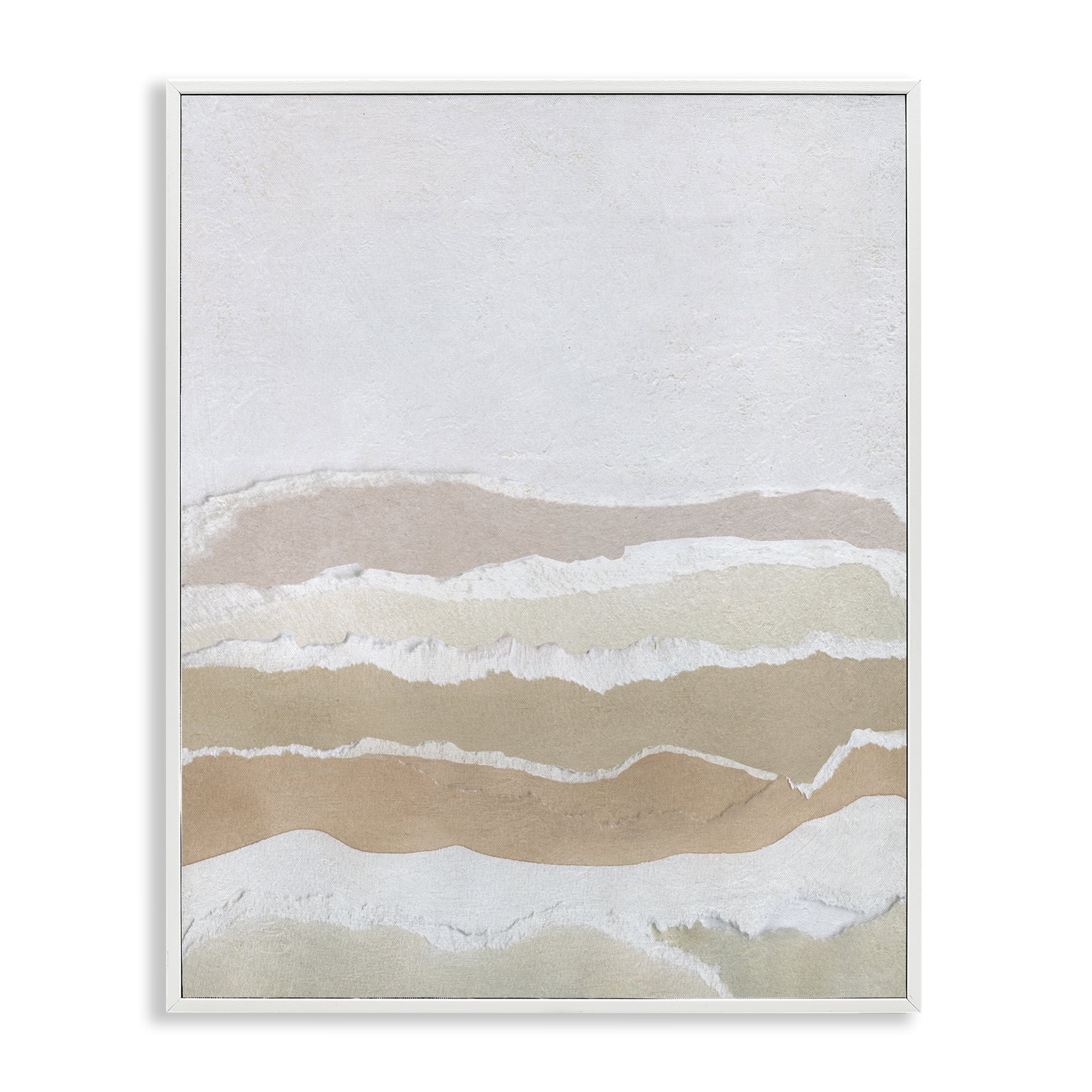 Stupell Industries Desert Dunes Abstraction Abstract Painting White Framed Art Print Wall Art, 24 x 30
