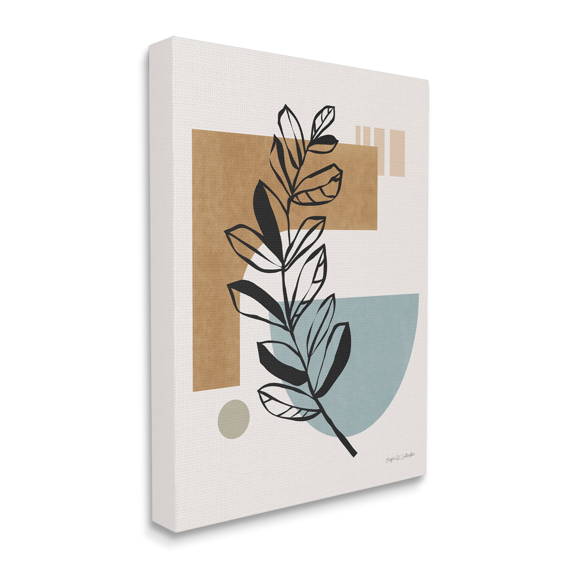 Stupell Industries Desert Geometric Shape Abstraction Botanical Plant Outline Abstract Painting Gallery Wrapped Canvas Print Wall Art, 30 x 40