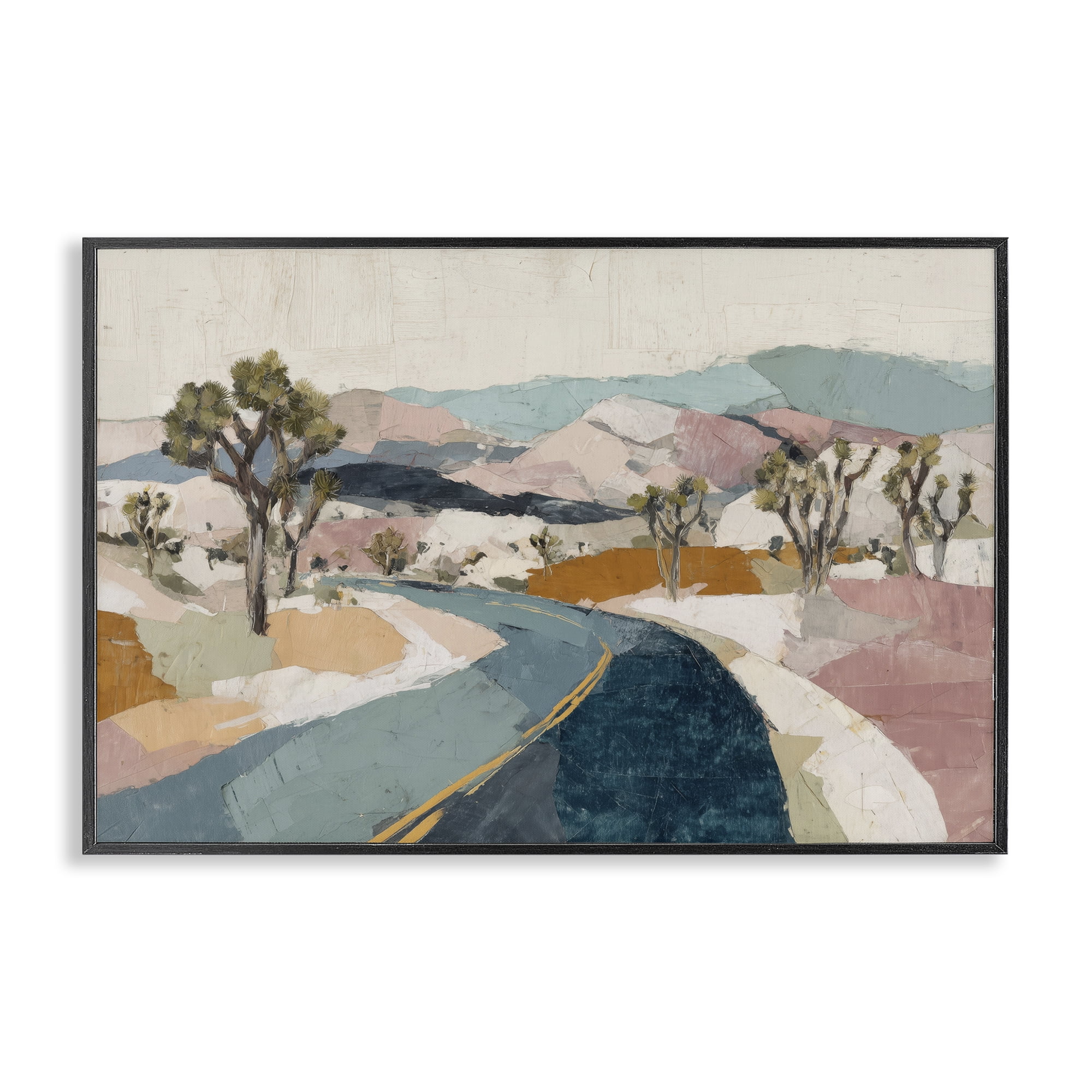 Stupell Industries Desert Highway Through Joshua Trees Black Framed Giclee Art, design by Chromatic Storm Studio