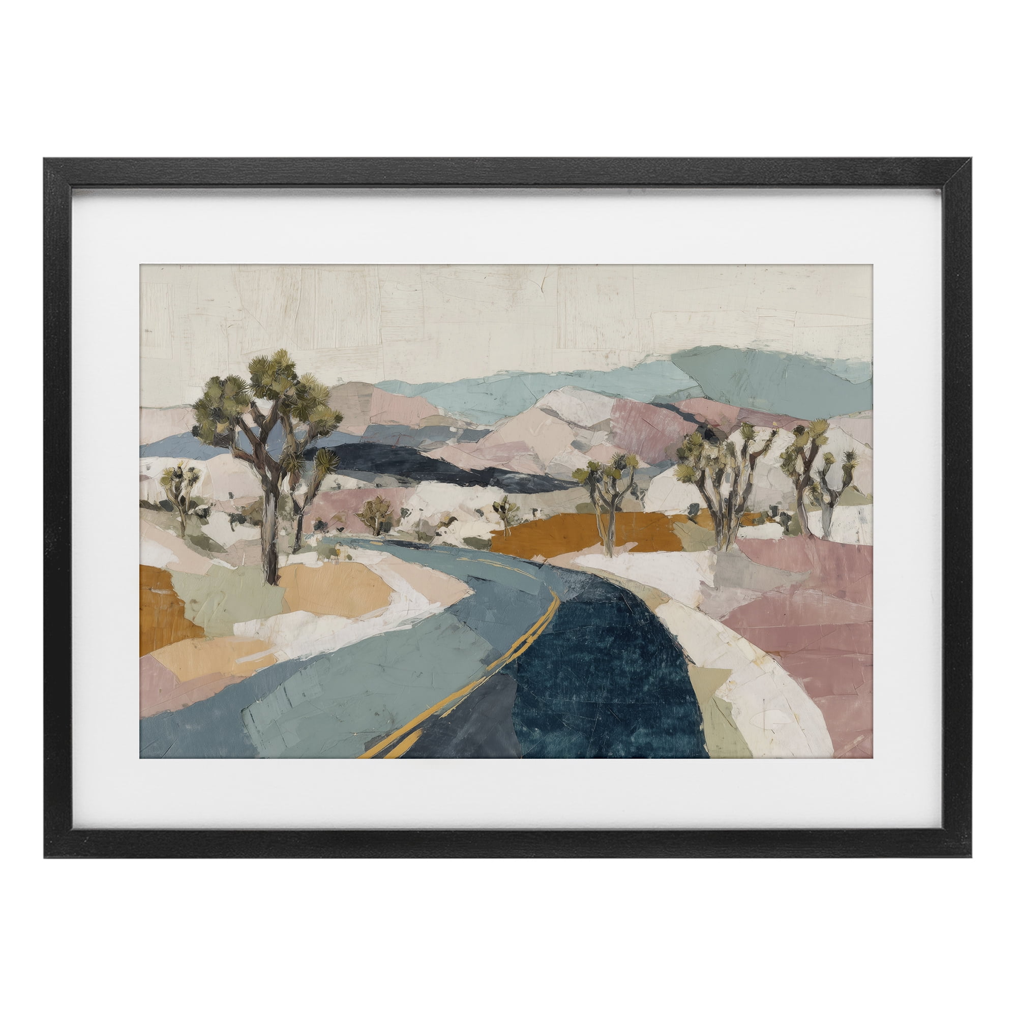 Stupell Industries Desert Highway Through Joshua Trees Black Framed Print Under Glass, design by Chromatic Storm Studio