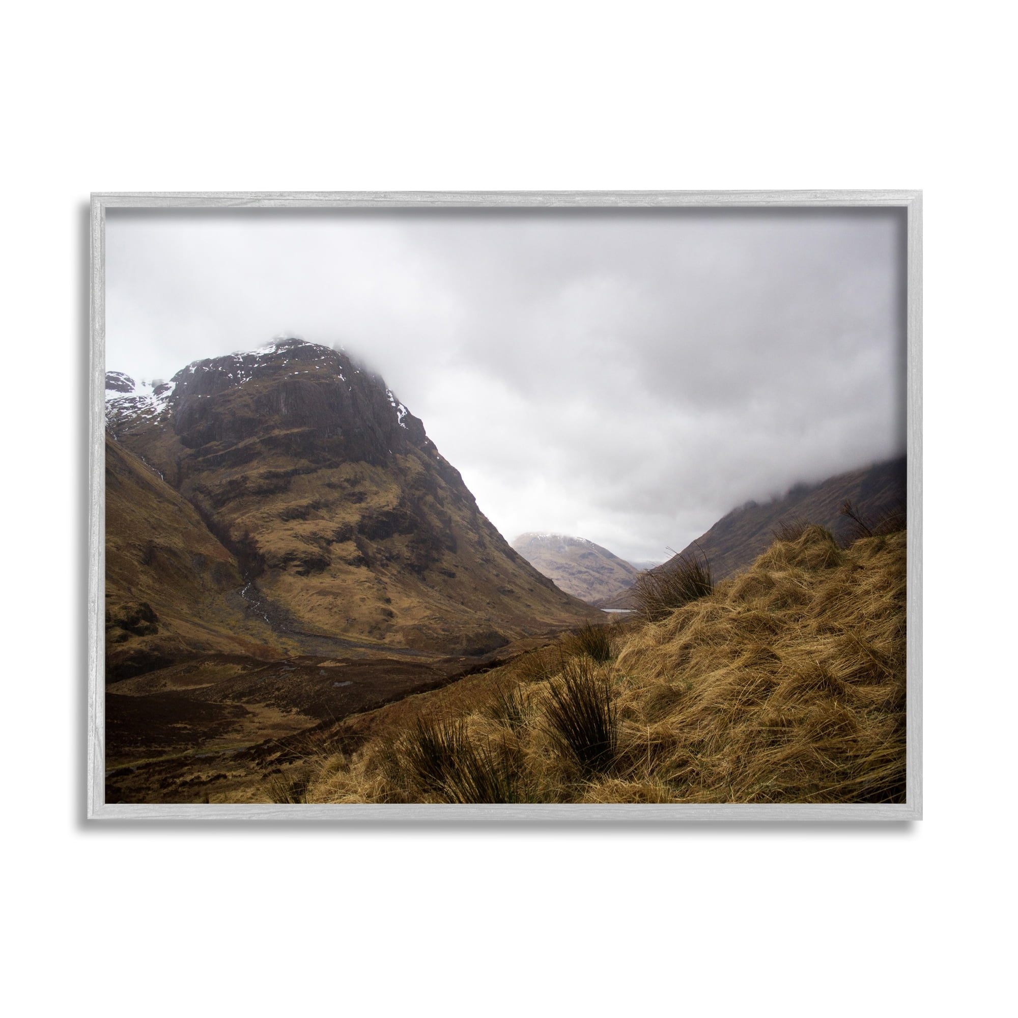 Stupell Industries Desert Hill Peaks Arid Vegetation Heavy Clouds Photograph Gray Framed Art Print Wall Art, Design by Daphne Polselli