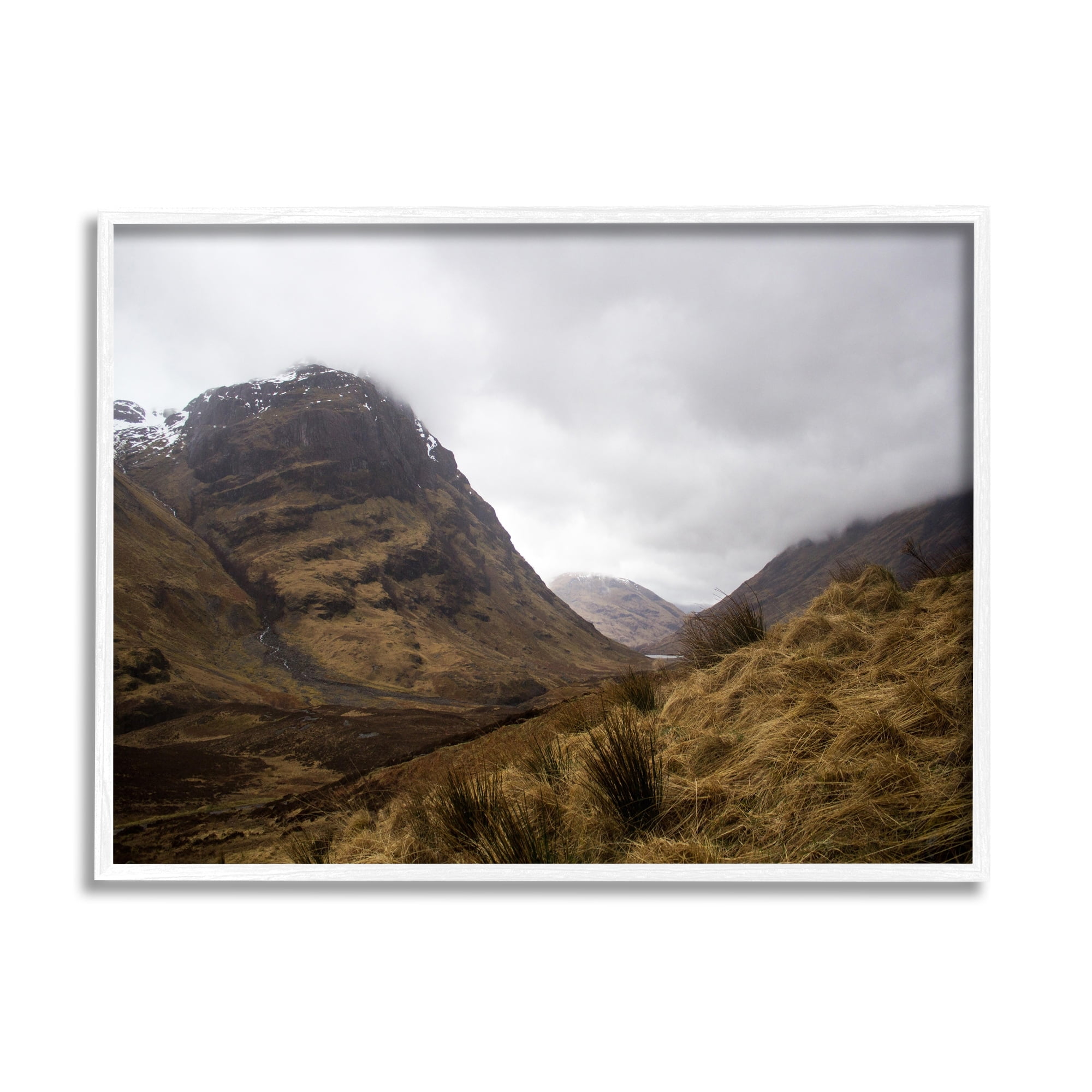 Stupell Industries Desert Hill Peaks Arid Vegetation Heavy Clouds Photograph White Framed Art Print Wall Art, Design by Daphne Polselli