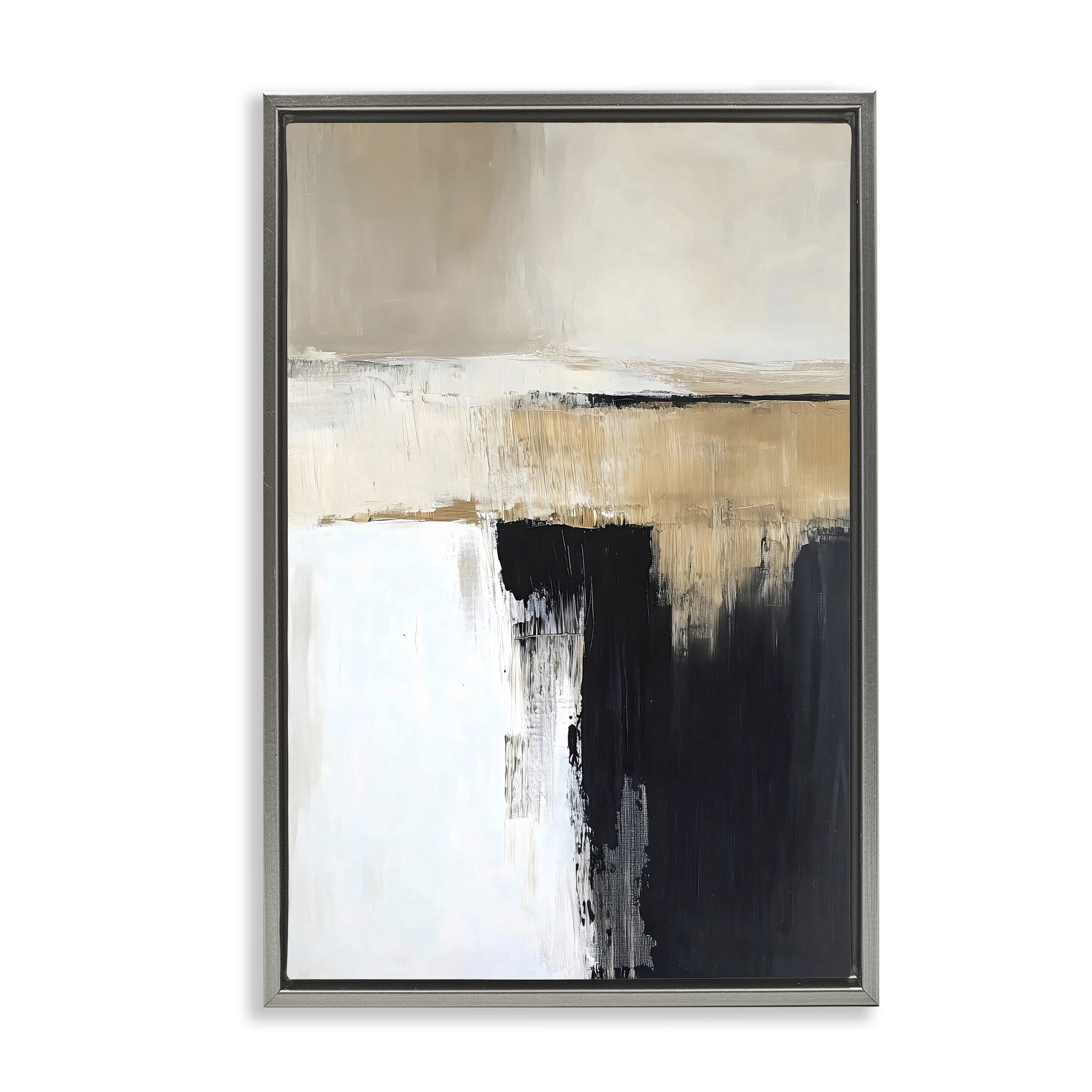 Stupell Industries Desert Horizon Muted Abstract Gray Framed Floater Canvas Wall Art, design by Gina Kelly