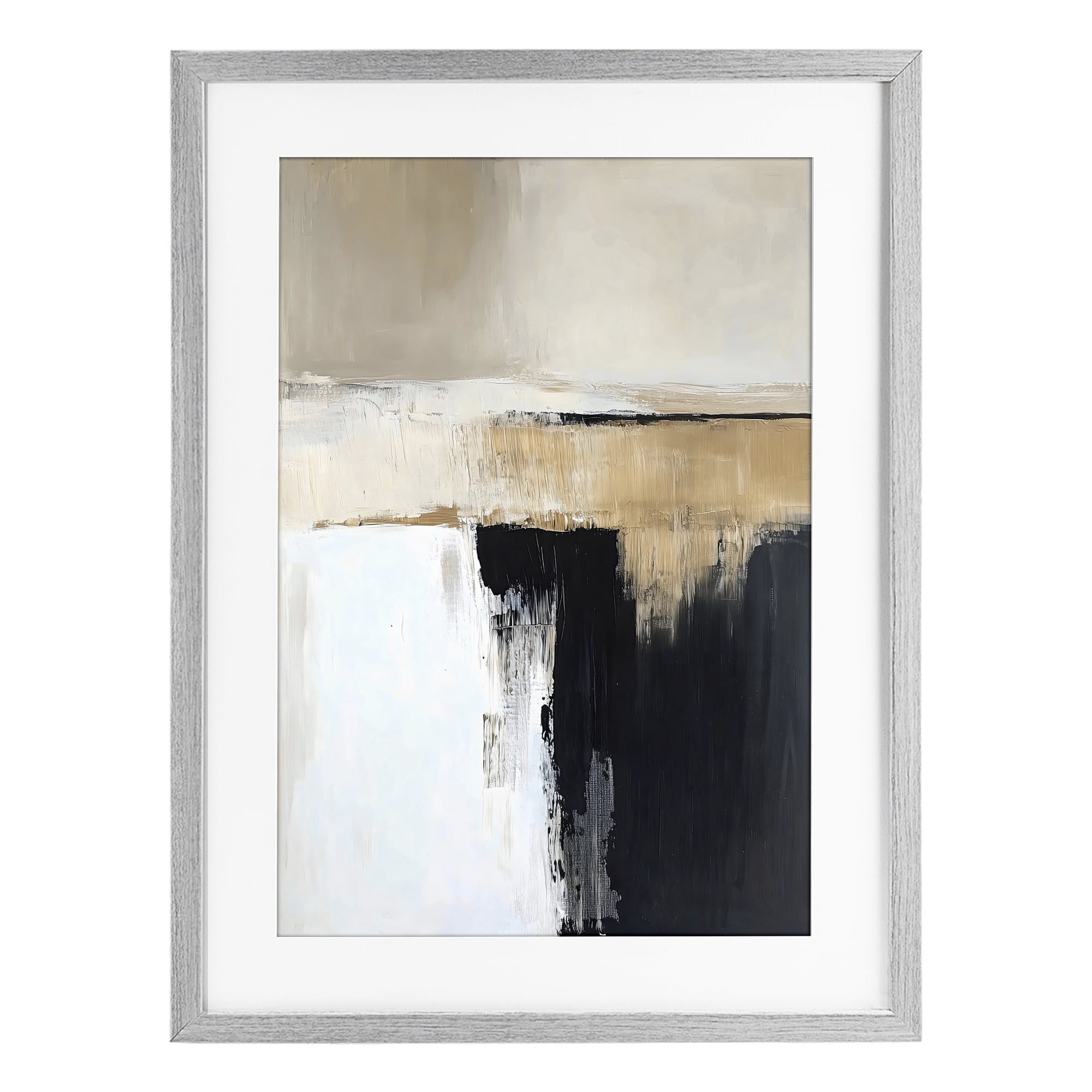 Stupell Industries Desert Horizon Muted Abstract Gray Framed Print Under Glass, design by Gina Kelly