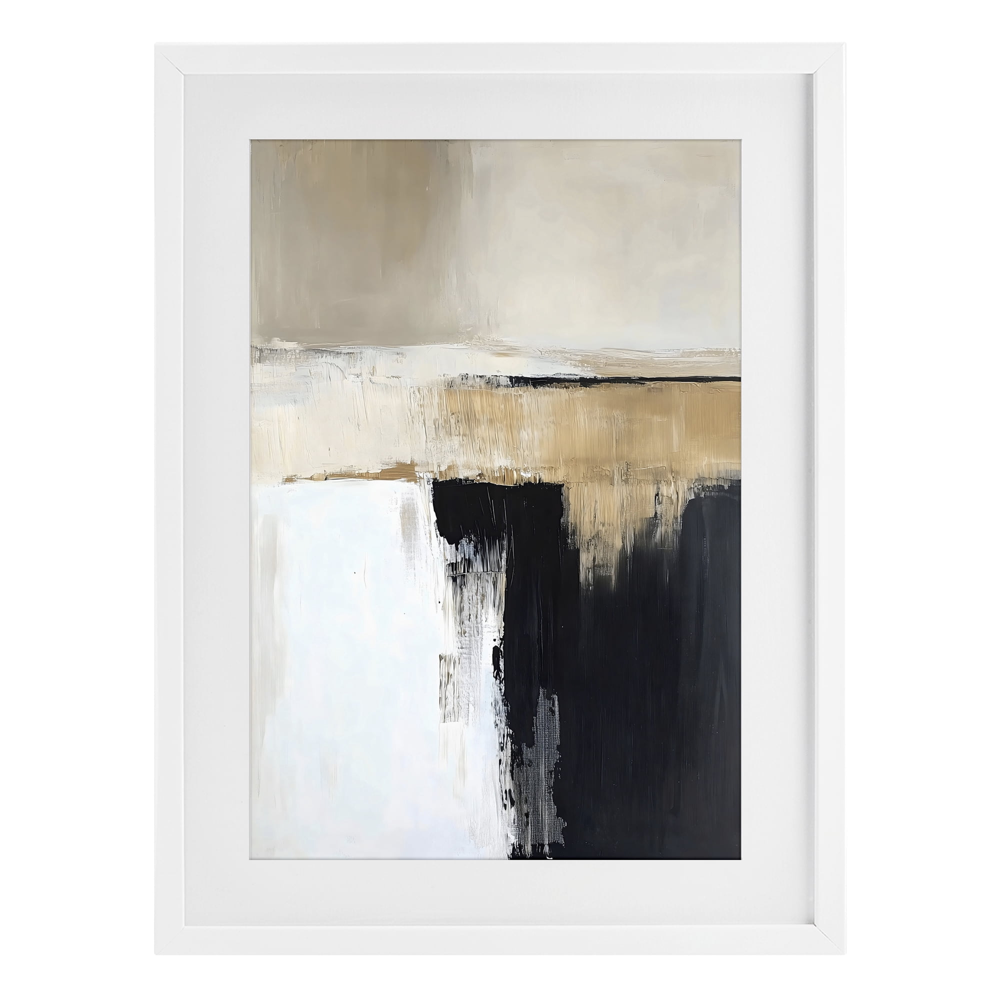 Stupell Industries Desert Horizon Muted Abstract White Framed Print Under Glass, design by Gina Kelly