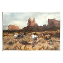 Stupell Industries Desert Horses Landscape Nature Painting Unframed Art Print Wall Art, 15 x 10
