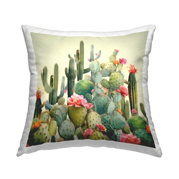 Stupell Industries Desert Jewels Cactus Decorative Printed Throw Pillow, 18 x 18