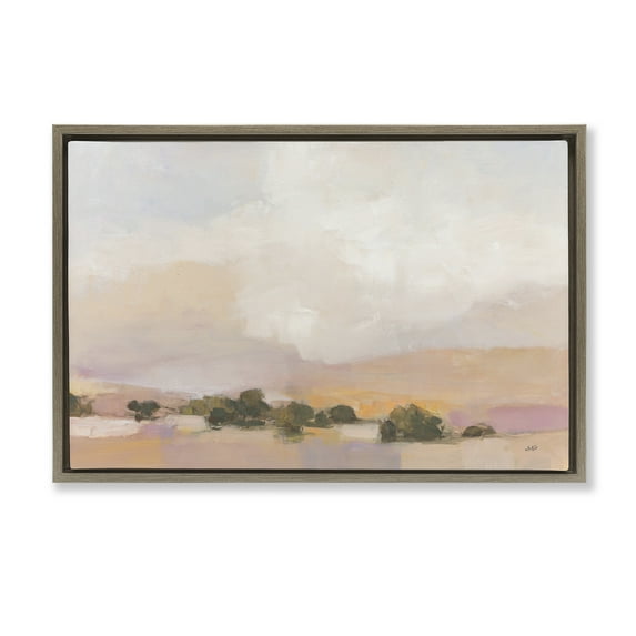Stupell Industries Desert Landscape Abstract Landscape & Nature Painting Brown Floater Framed Canvas Art Print Wall Art, 25 x 17