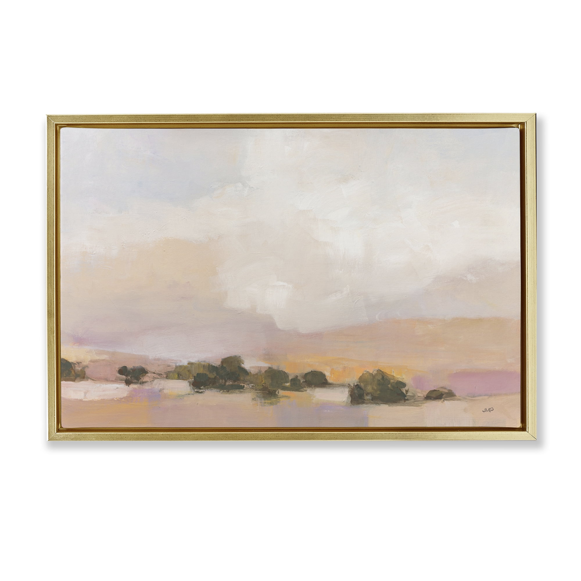 Stupell Industries Desert Landscape Abstract Landscape & Nature Painting Gold Floater Framed Canvas Art Print Wall Art, 31 x 21