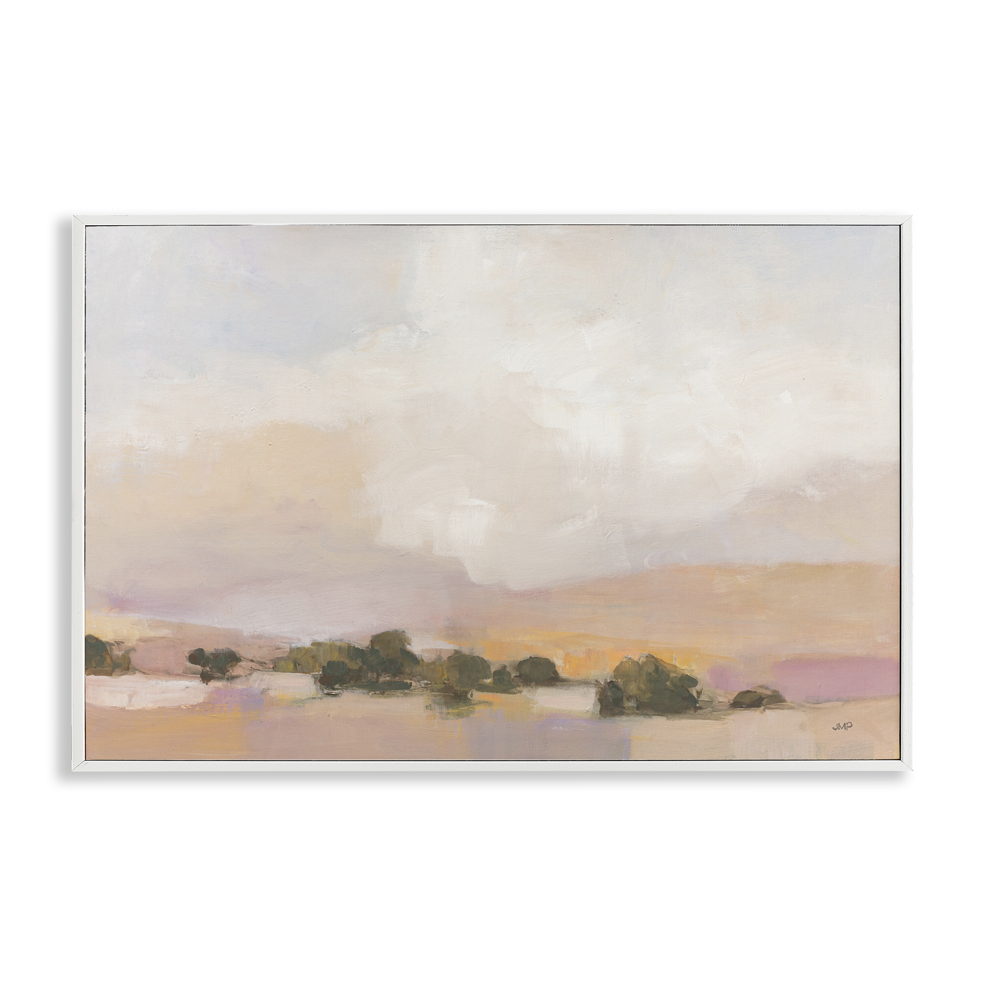 Stupell Industries Desert Landscape Abstract Landscape & Nature Painting White Framed Art Print Wall Art, 24 x 16