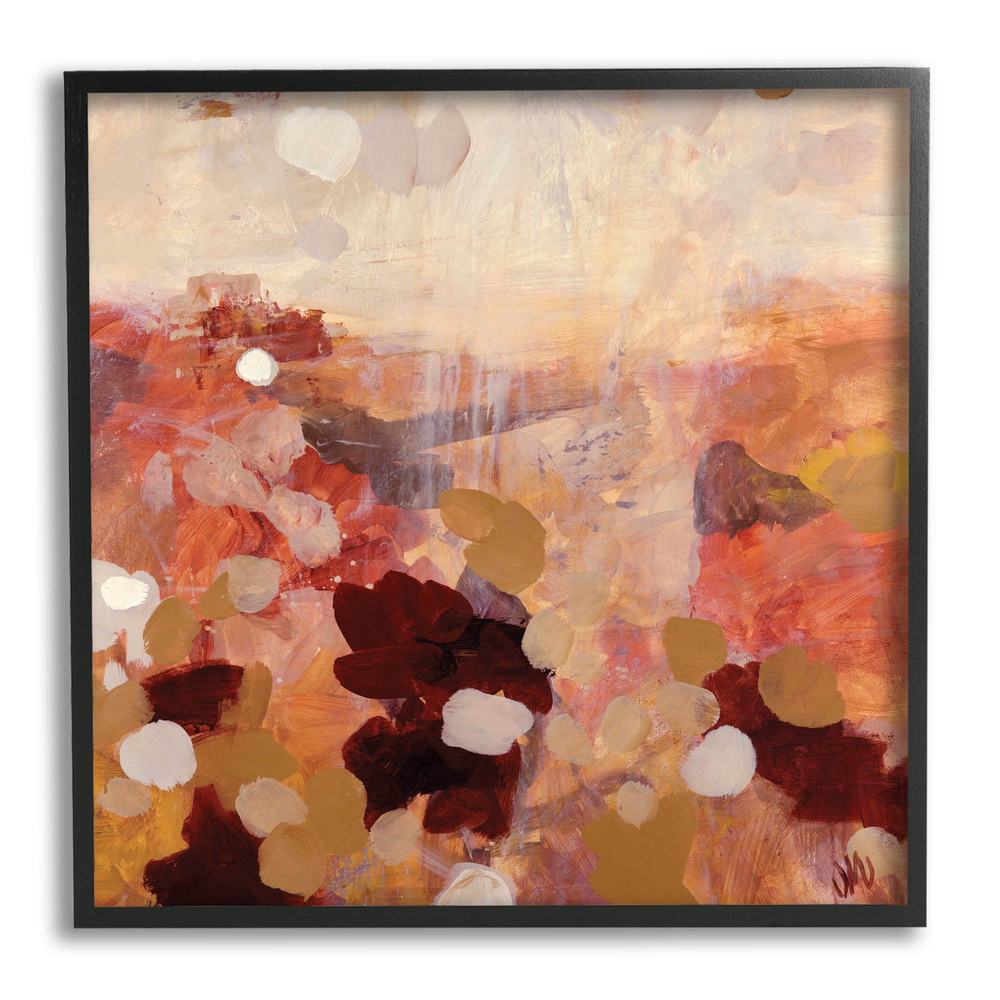 Stupell Industries Desert Landscape Abstraction Abstract Painting Black Framed Art Print Wall Art, 17 x 17