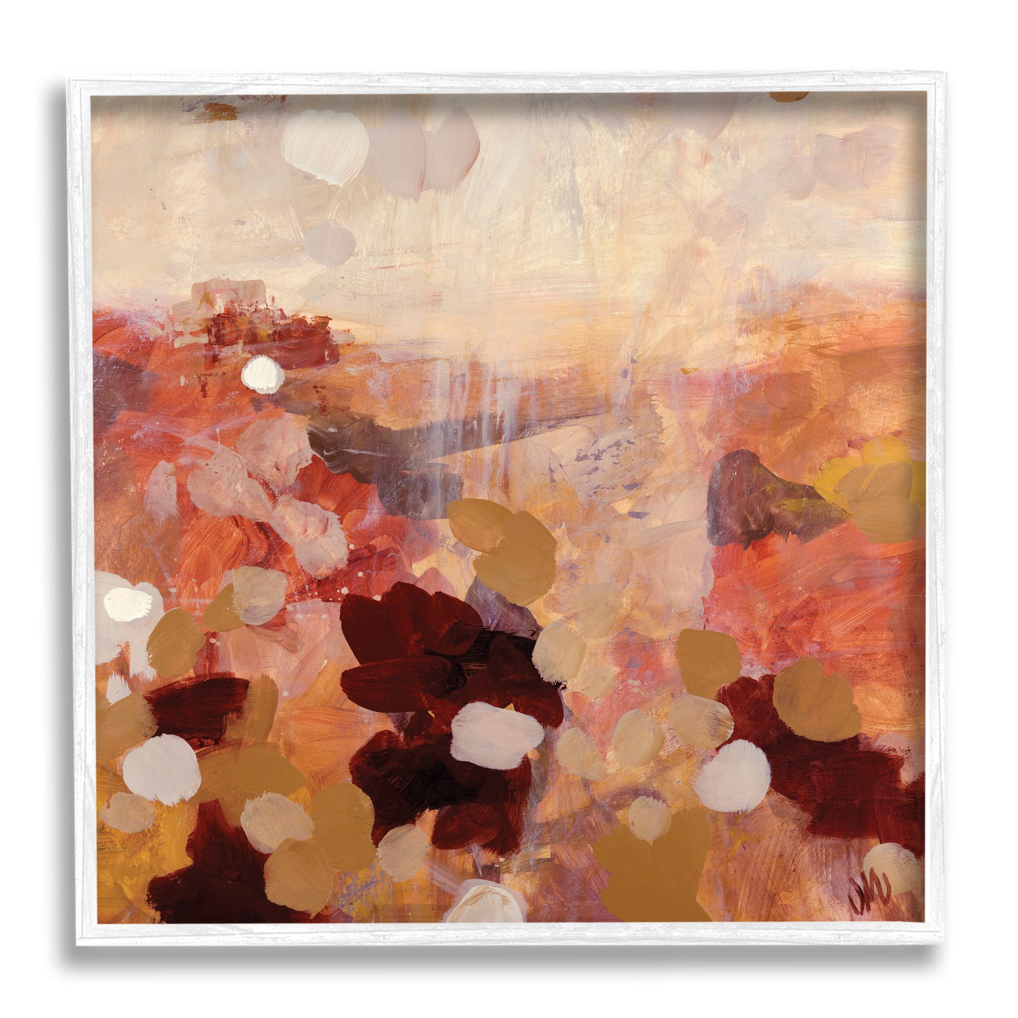 Stupell Industries Desert Landscape Abstraction Abstract Painting White Framed Art Print Wall Art, 24 x 24