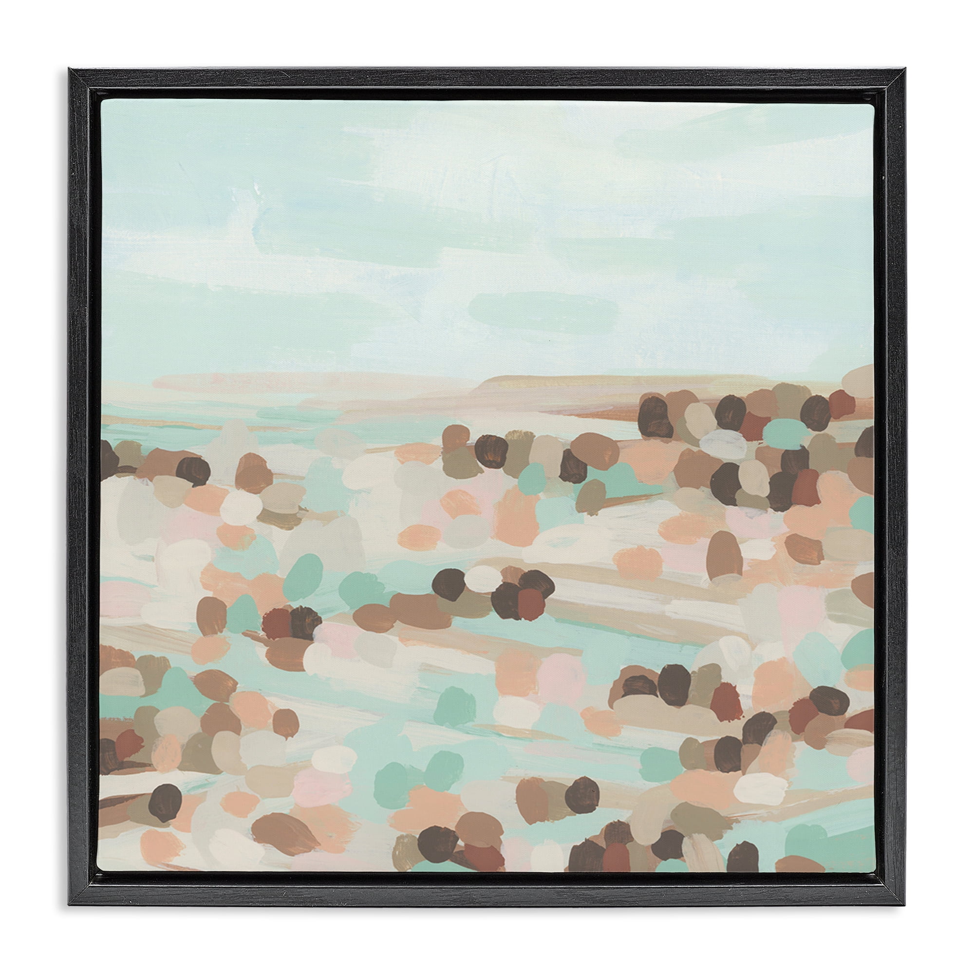 Stupell Industries Desert Landscape Impression Landscape Painting Black Floater Framed Canvas Art Print Wall Art, 18 x 18