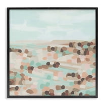 Stupell Industries Desert Landscape Impression Landscape Painting Black Framed Art Print Wall Art, 12 x 12