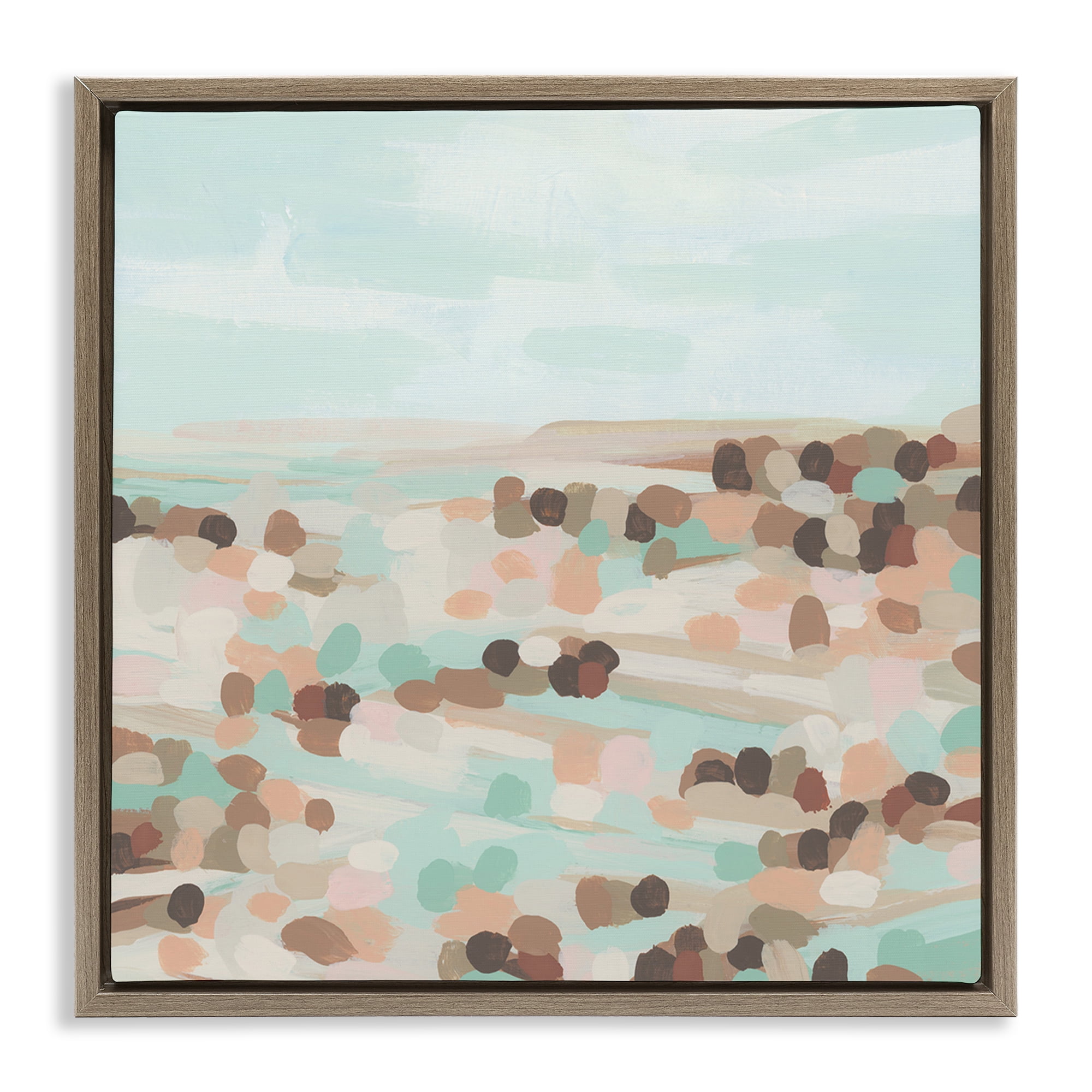 Stupell Industries Desert Landscape Impression Landscape Painting Brown Floater Framed Canvas Art Print Wall Art, 25 x 25