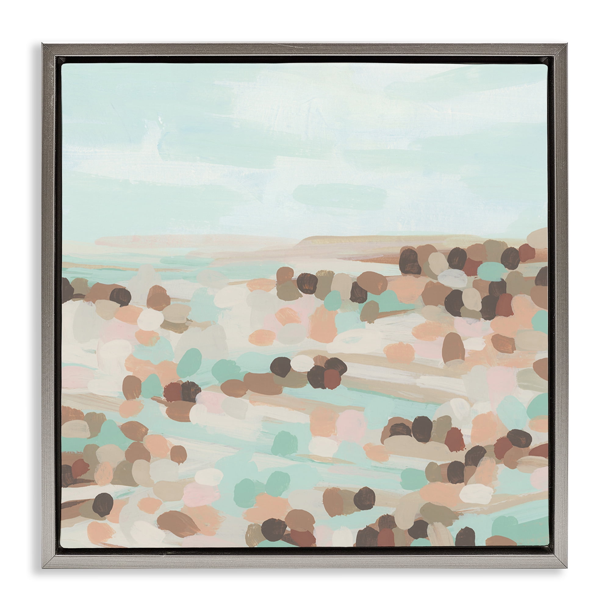 Stupell Industries Desert Landscape Impression Landscape Painting Gray Floater Framed Canvas Art Print Wall Art, 25 x 25