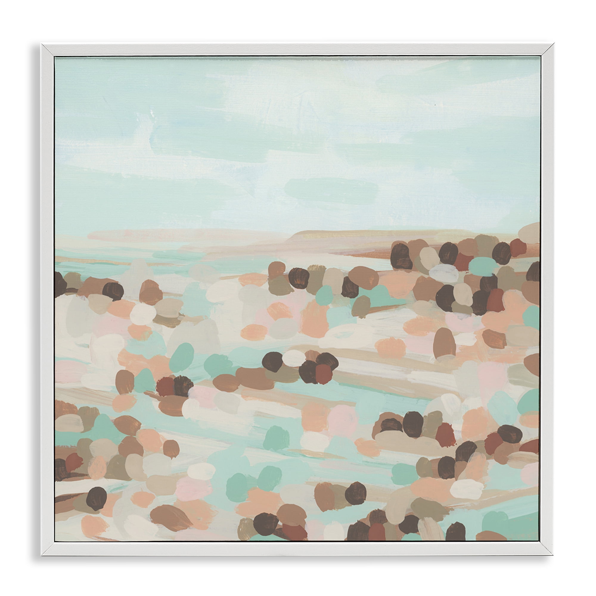 Stupell Industries Desert Landscape Impression Landscape Painting White Framed Art Print Wall Art, 12 x 12