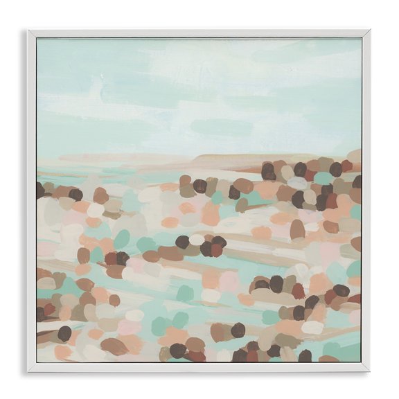 Stupell Industries Desert Landscape Impression Landscape Painting White Framed Art Print Wall Art, 24 x 24