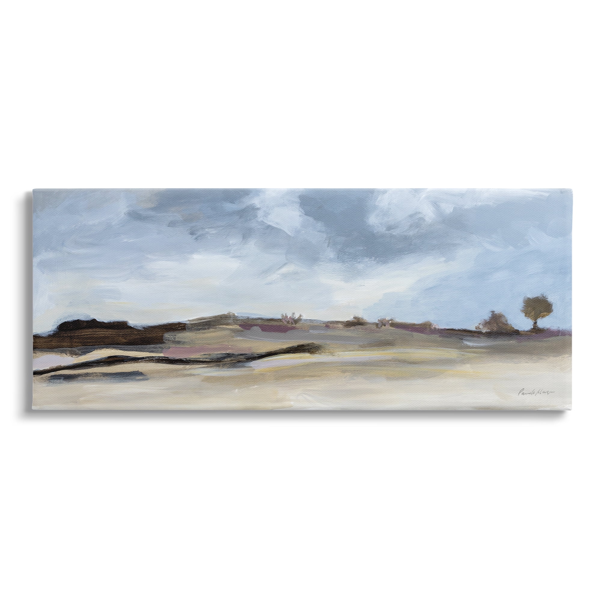 Stupell Industries Desert Landscape Painting Landscape Painting Gallery Wrapped Canvas Art Print Wall Art, 30 x 13