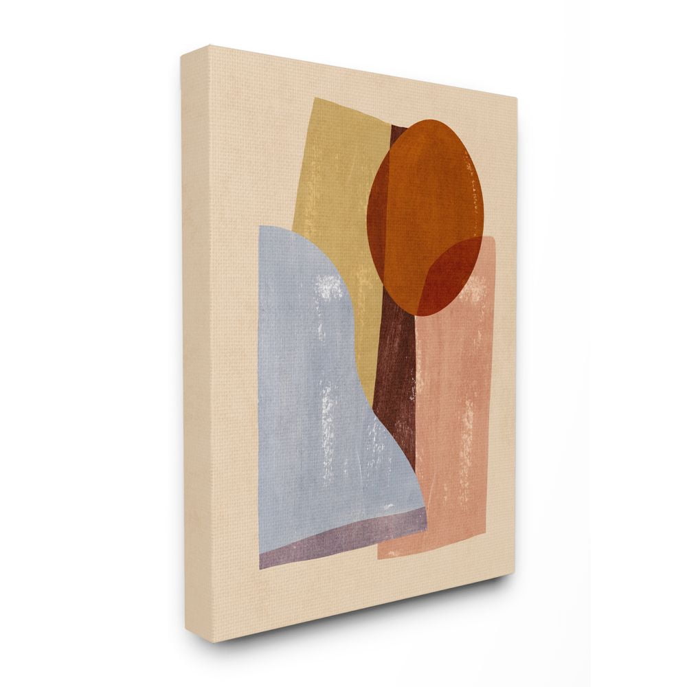 Stupell Industries Desert Landscape Shapes Abstracted Red Brown Canvas Wall Art Design by Annie Warren, 36" x 48"