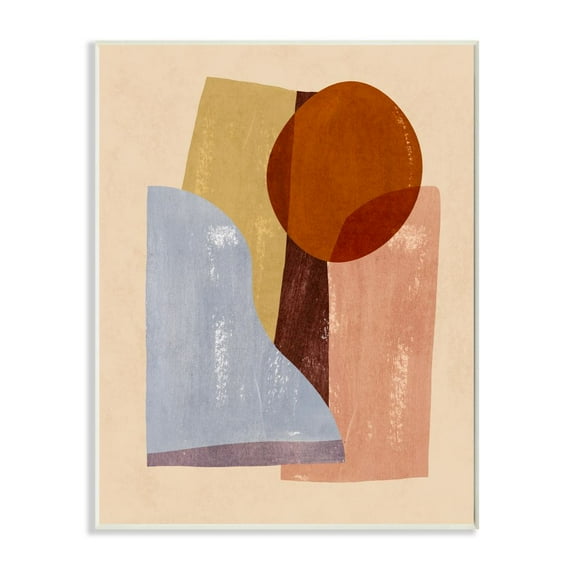 Stupell Industries Desert Landscape Shapes Abstracted Red Brown Paintings Unframed Art Print Wall Art, 10x15, by Annie Warren