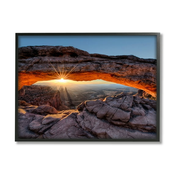 Stupell Industries Desert Mesa Arch Landscape Nature Photography Black Framed Art Print Wall Art, 14 x 11