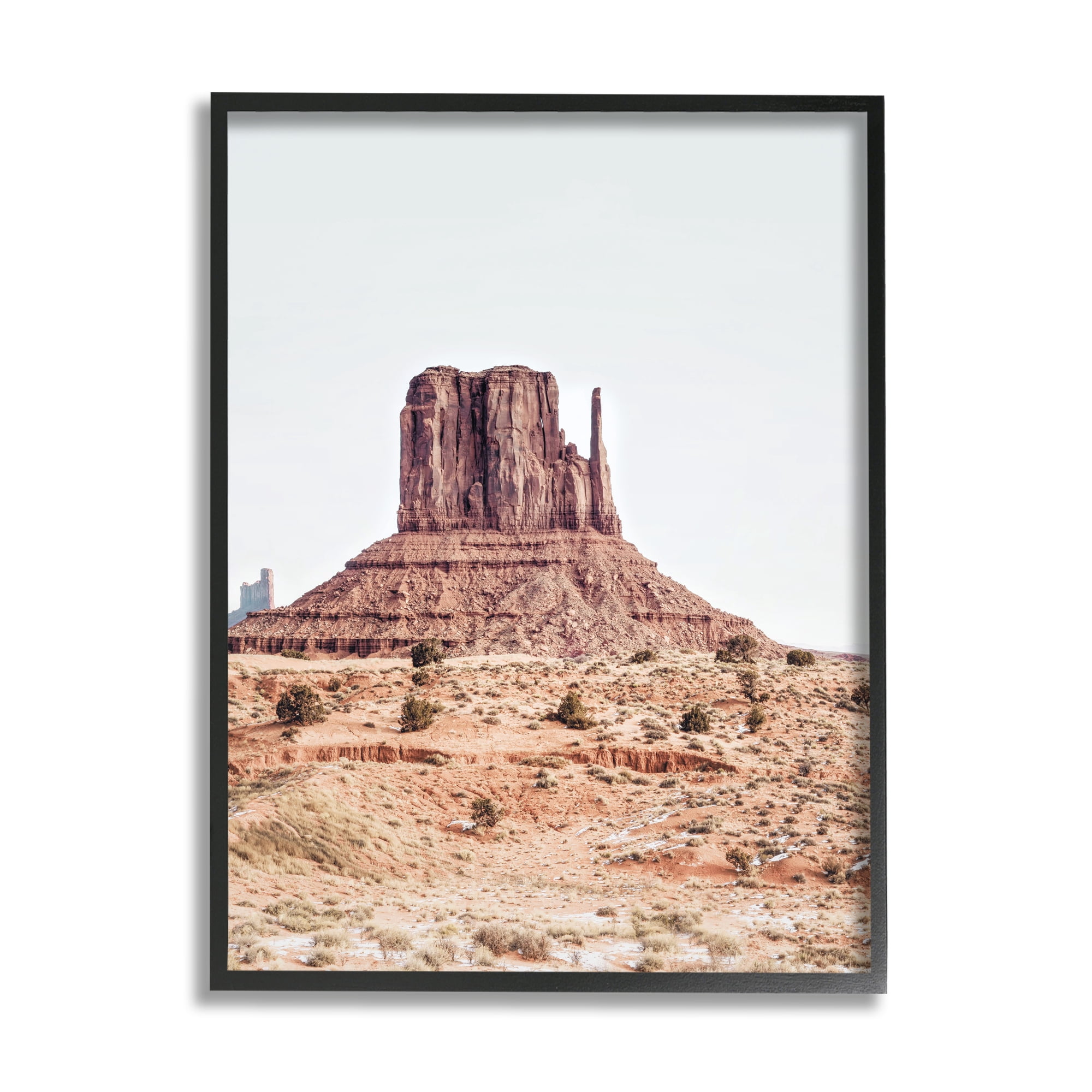 Stupell Industries Desert Mesa Photography Nature Photography Black Framed Art Print Wall Art, 16 x 20