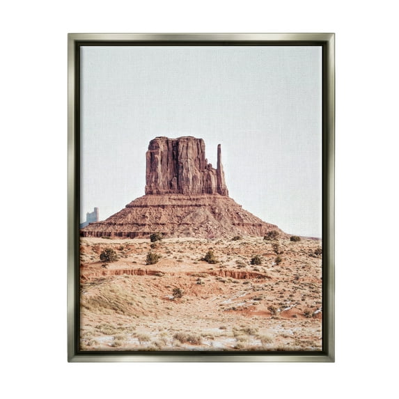 Stupell Industries Desert Mesa Photography Nature Photography Gray Floater Framed Art Print Wall Art, 25 x 31