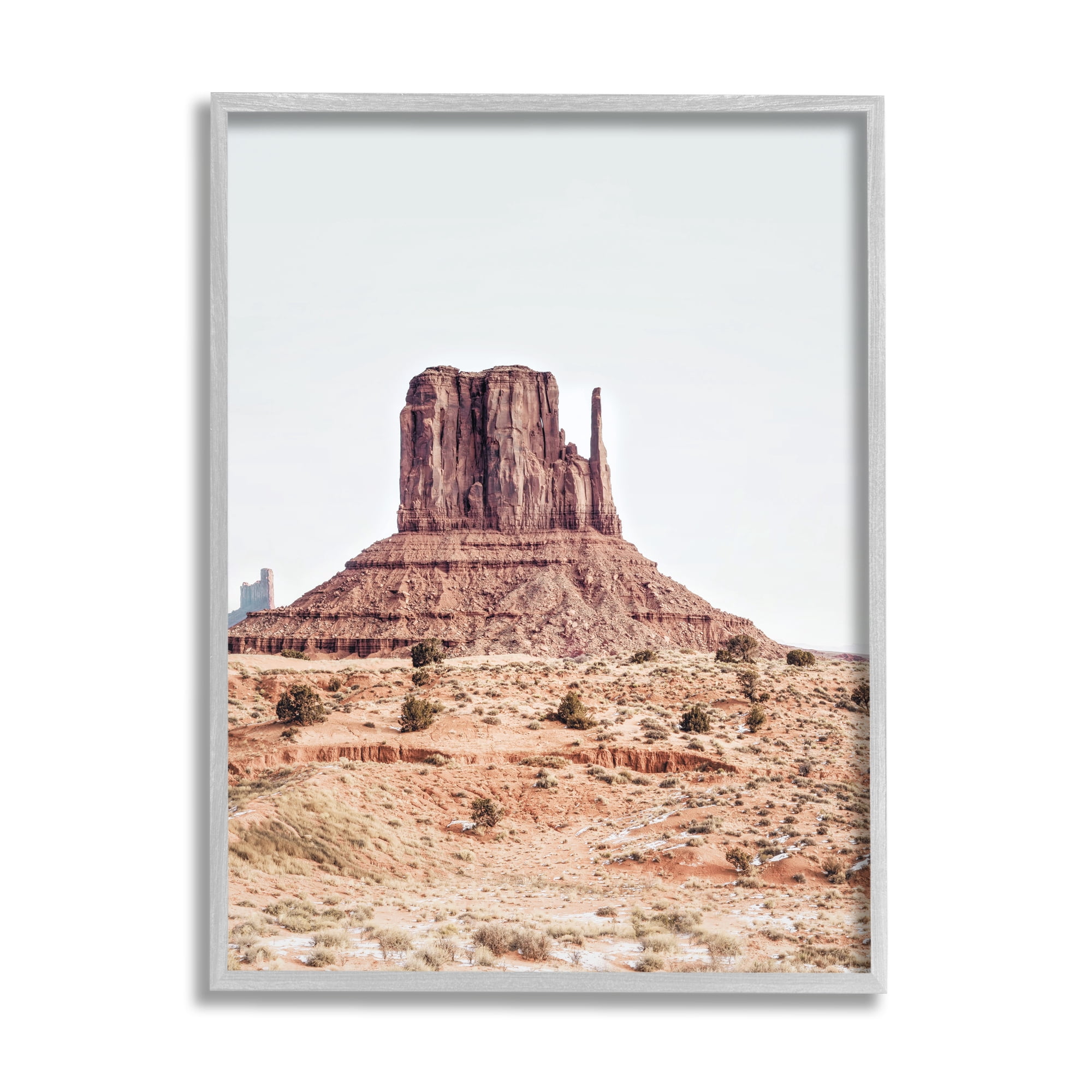Stupell Industries Desert Mesa Photography Nature Photography Gray Framed Art Print Wall Art, 11 x 14