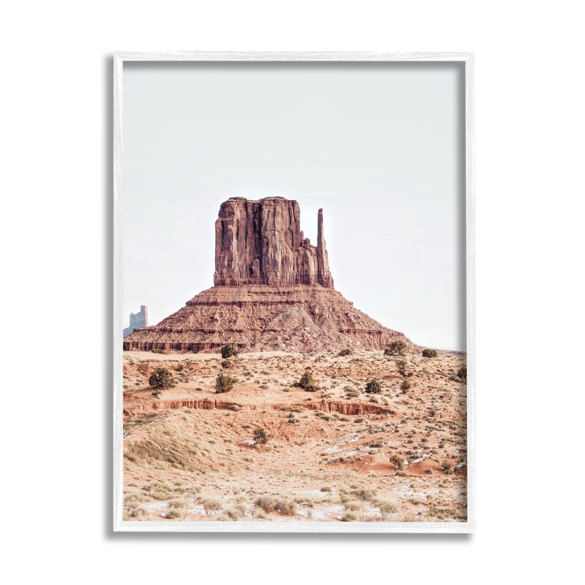 Stupell Industries Desert Mesa Photography Nature Photography White Framed Art Print Wall Art, 16 x 20