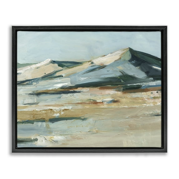 Stupell Industries Desert Mountain Dunes Landscape & Nature Painting Black Floater Framed Canvas Art Print Wall Art, 31 x 25