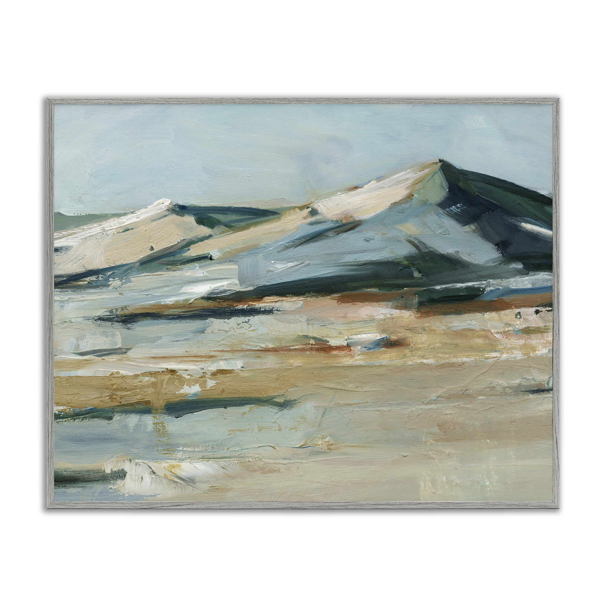 Stupell Industries Desert Mountain Dunes Landscape & Nature Painting Gray Framed Art Print Wall Art, 14 x 11