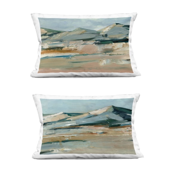 Stupell Industries Desert Mountain Impressions 14" x 20" Landscape & Nature Print Polyester Decorative Pillow Set, Zip Closure 2 Count