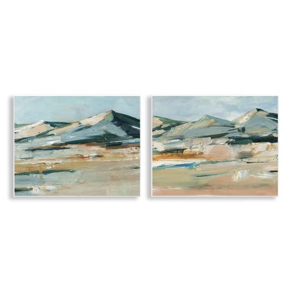Stupell Industries Desert Mountain Impressions Landscape & Nature Painting Unframed Art Print Wall Art, 14 x 11, Set of 2
