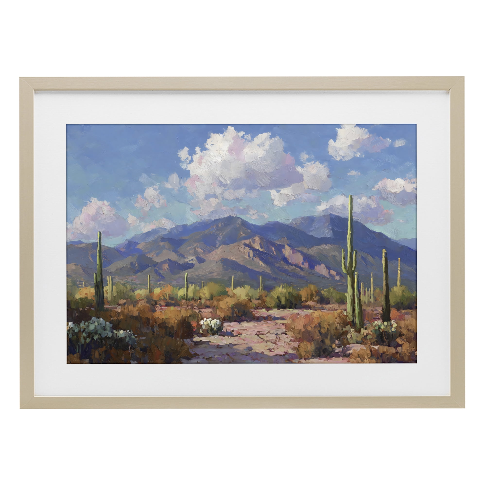 Stupell Industries Desert Mountains at Sunset Glow Birch Framed Print Under Glass, design by Gina Kelly