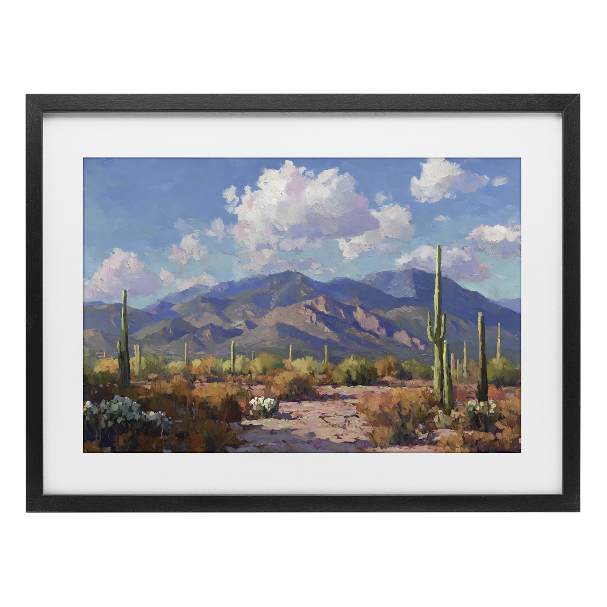Stupell Industries Desert Mountains at Sunset Glow Black Framed Print Under Glass, design by Gina Kelly