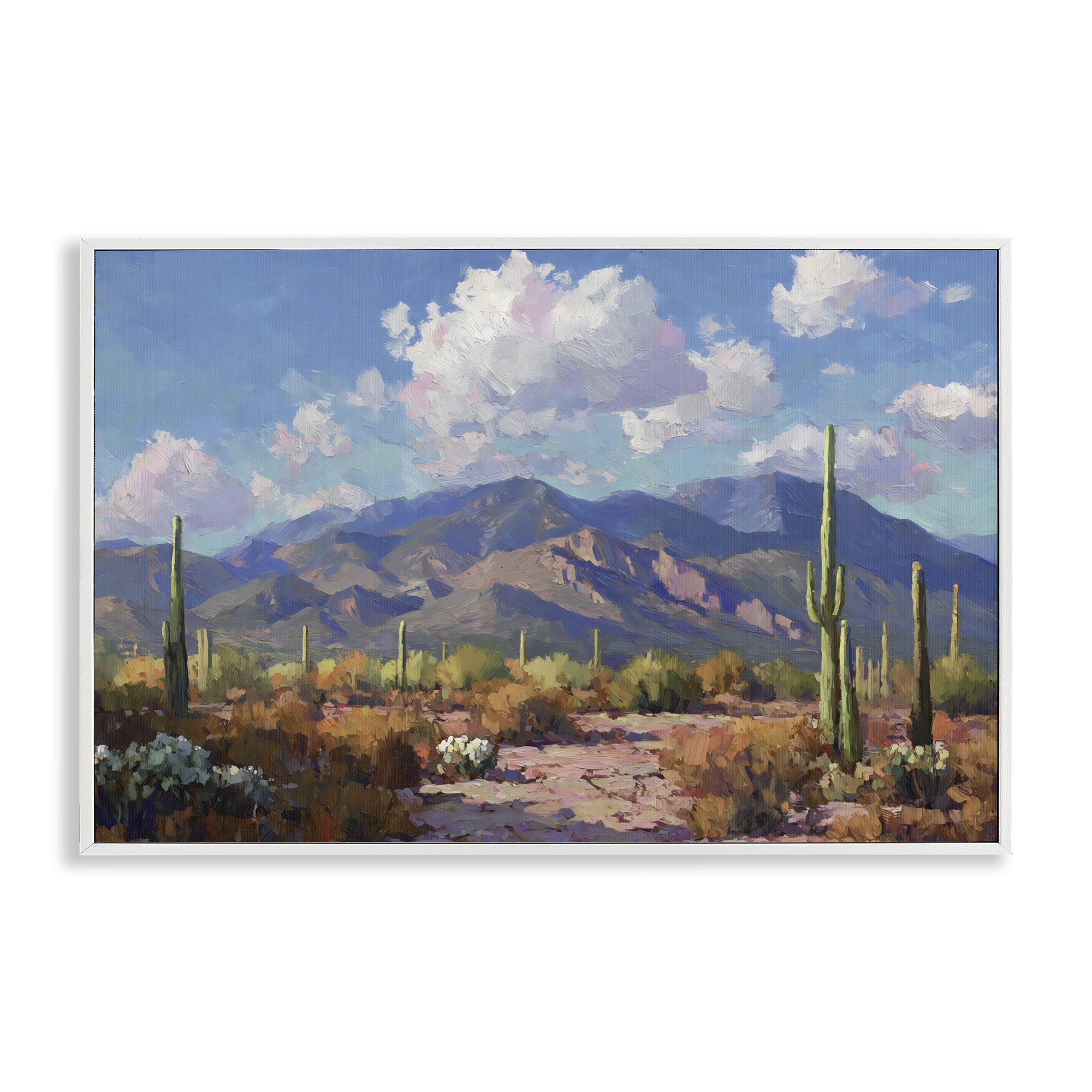 Stupell Industries Desert Mountains at Sunset Glow White Framed Giclee Art, design by Gina Kelly