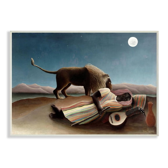 Stupell Industries Desert Night Lion And Traveler Classic Painting Wall Plaque by Henri Rousseau