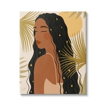 Stupell Industries Desert Plant Leaves Sunlit Starry Haired Woman Graphic Art Gallery Wrapped Canvas Print Wall Art, Design by Birch&Ink