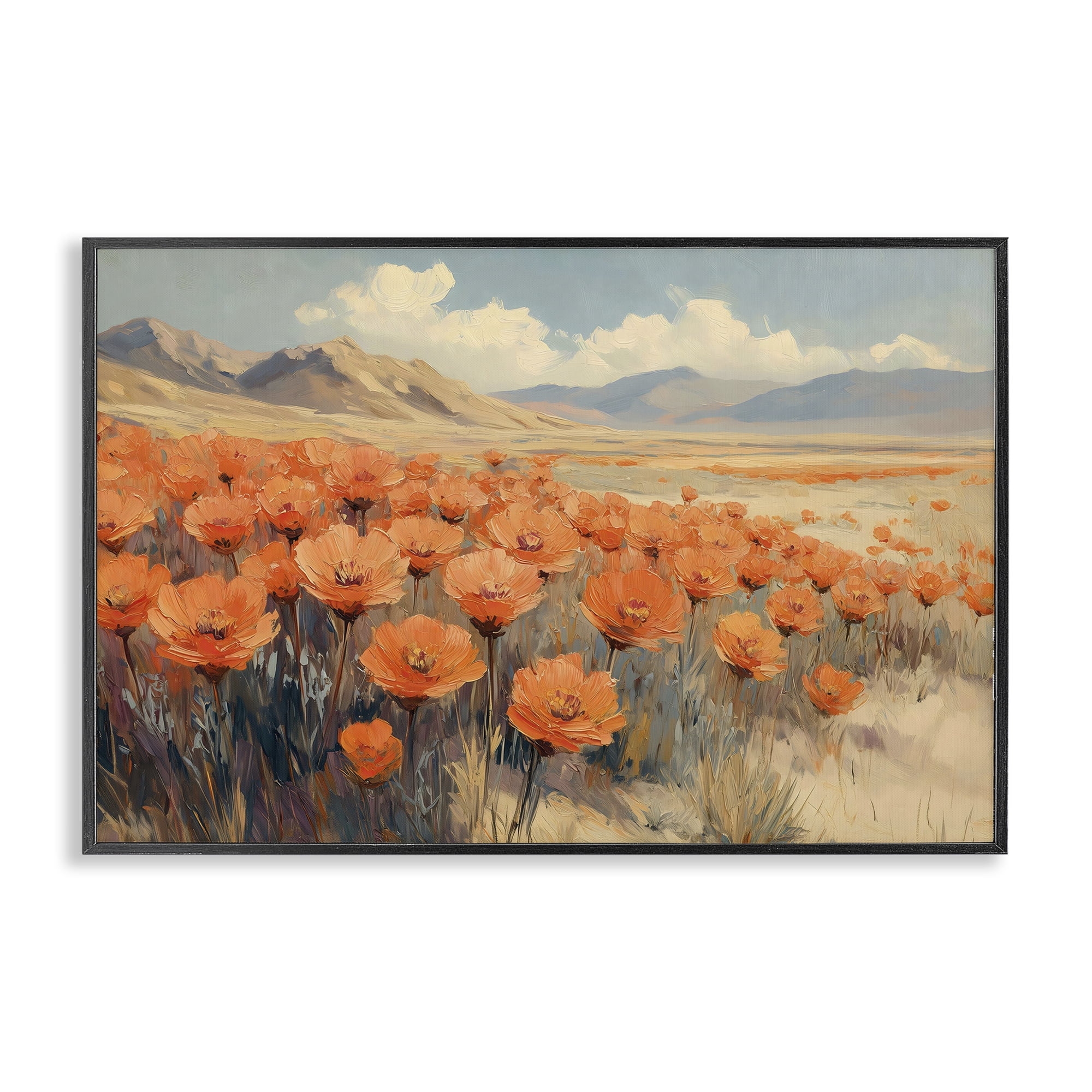 Stupell Industries Desert Poppies in Valley Black Framed Giclee Art, design by Gina Kelly