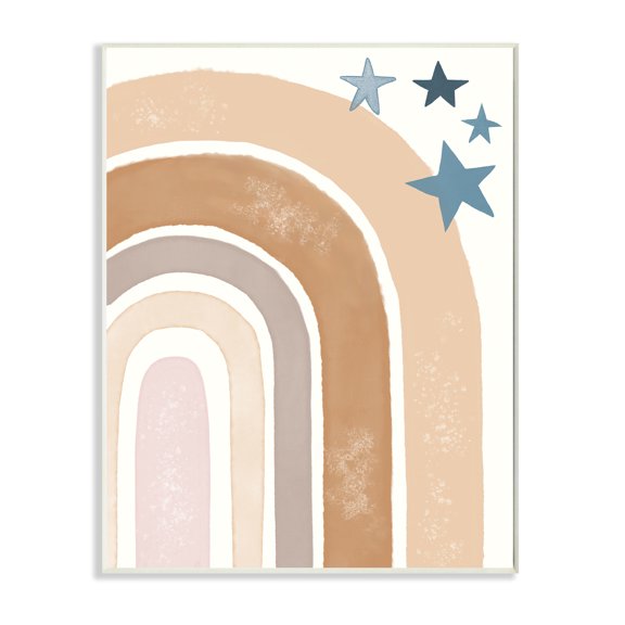 Stupell Industries Desert Rainbow Brown Arches with Blue Stars,10 x 15,Designed by Darlene Seale