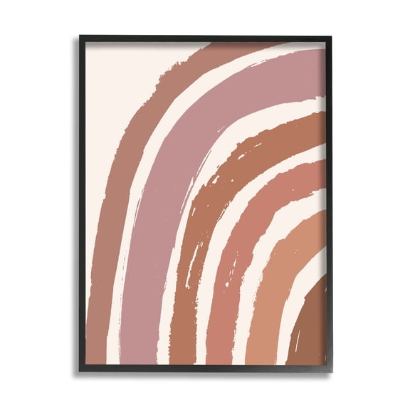 Stupell Industries Desert Rainbow Paintbrush Stroke Arches Abstract Painting Black Framed Art Print Wall Art, 24 x 30