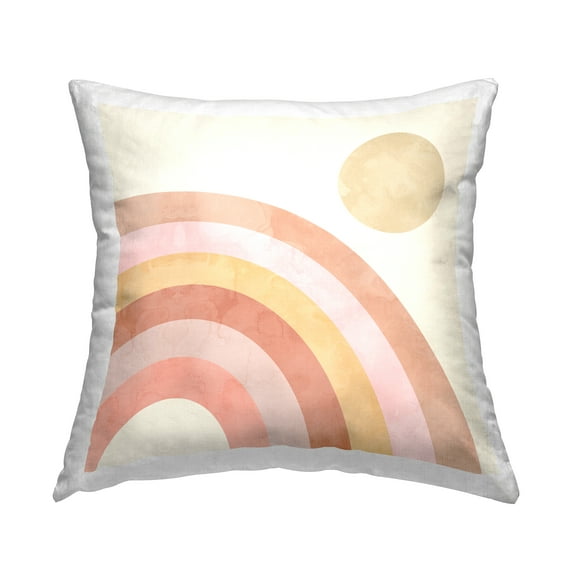 Stupell Industries Desert Rainbow Rising Sun Boho Sky Vintage Pink,18 x 7 x 18 Decorative Pillows