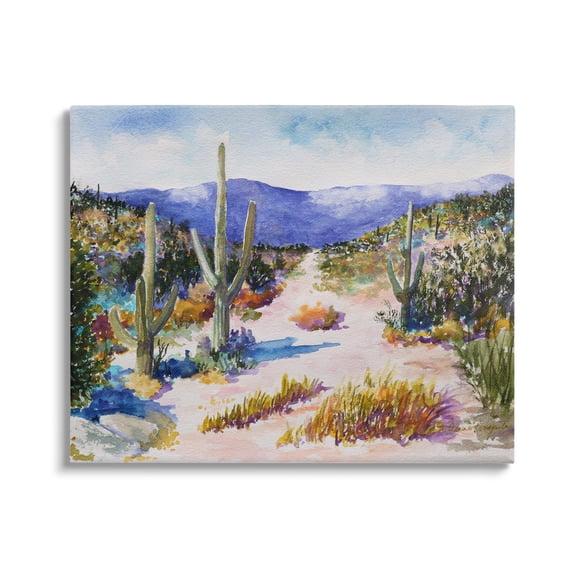 Stupell Industries Desert Scenery Painting Nature Painting Gallery Wrapped Canvas Print Wall Art, 20 x 16