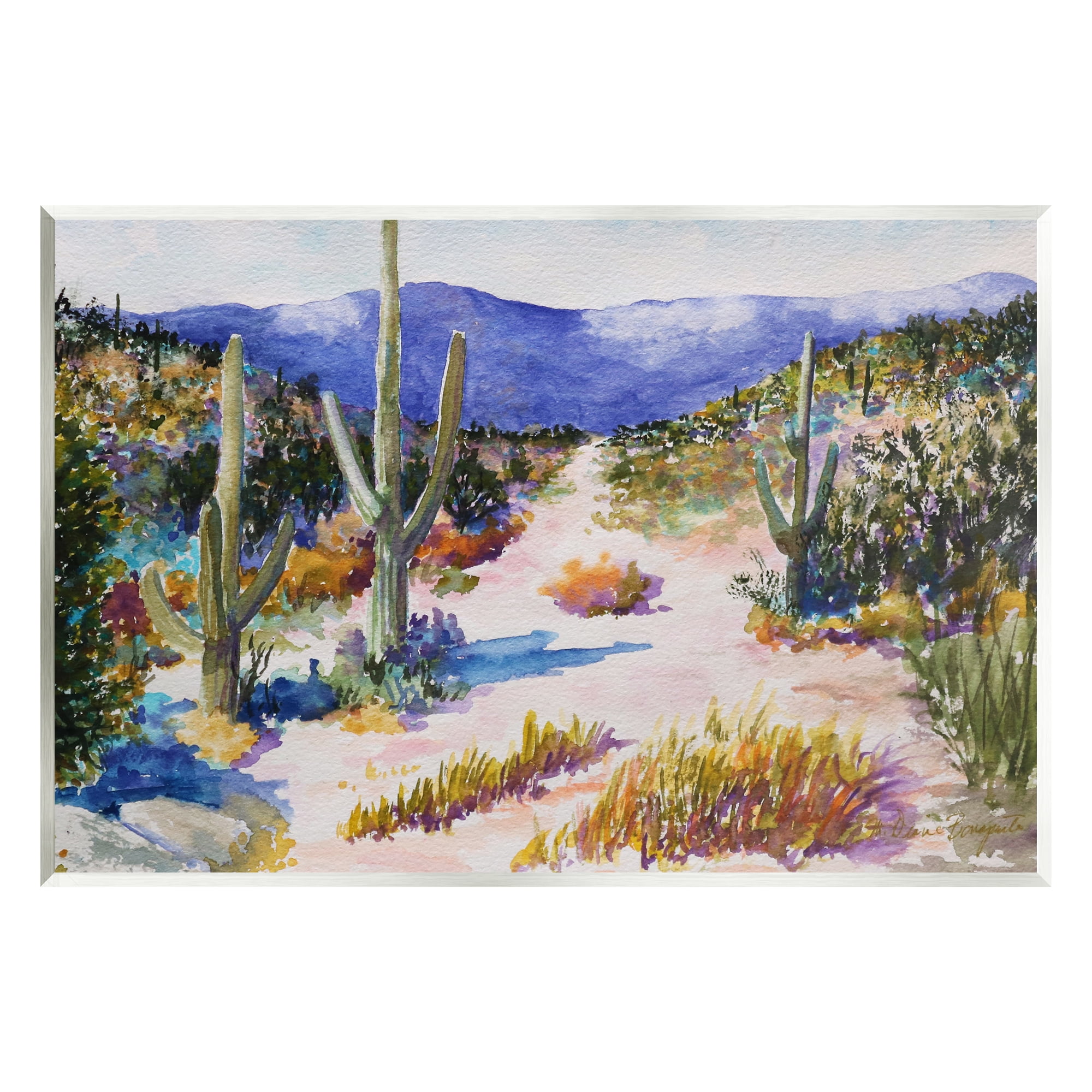 Stupell Industries Desert Scenery Painting Nature Painting Unframed Art Print Wall Art, 19 x 13