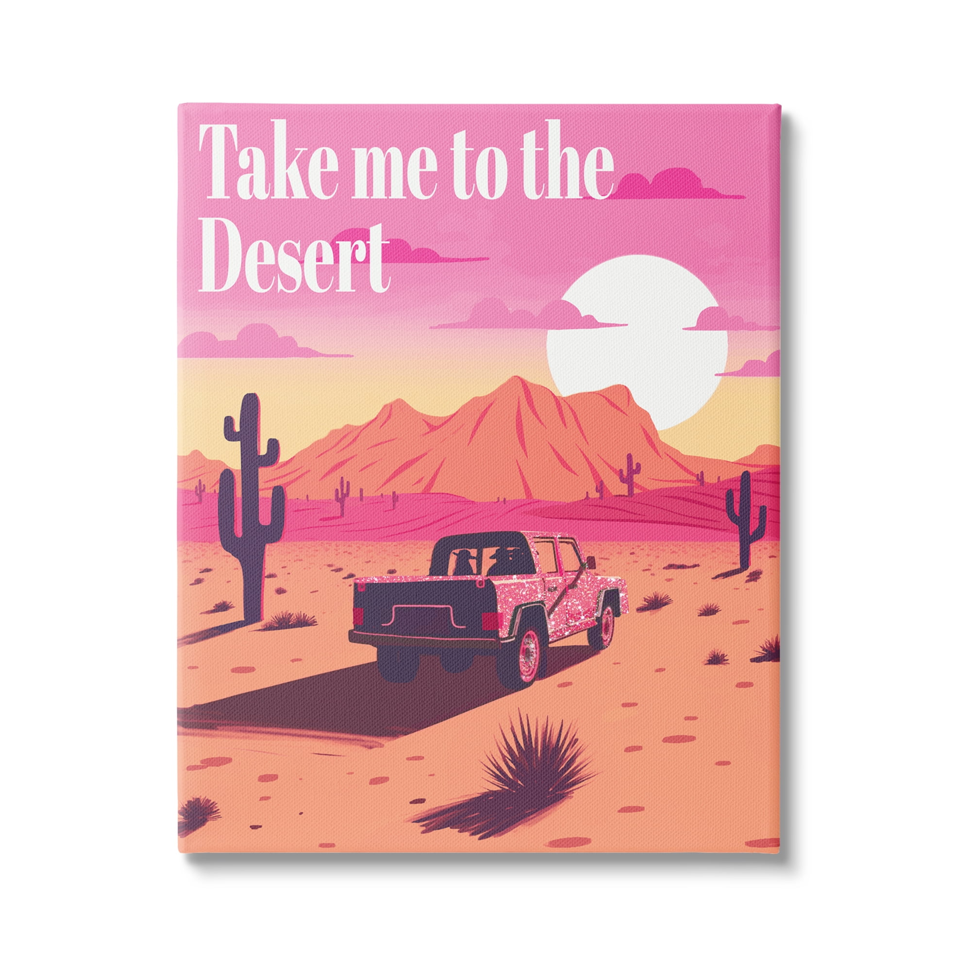 Stupell Industries Desert Scenery & Phrase Landscape Painting Gallery Wrapped Canvas Art Print Wall Art, 16 x 20