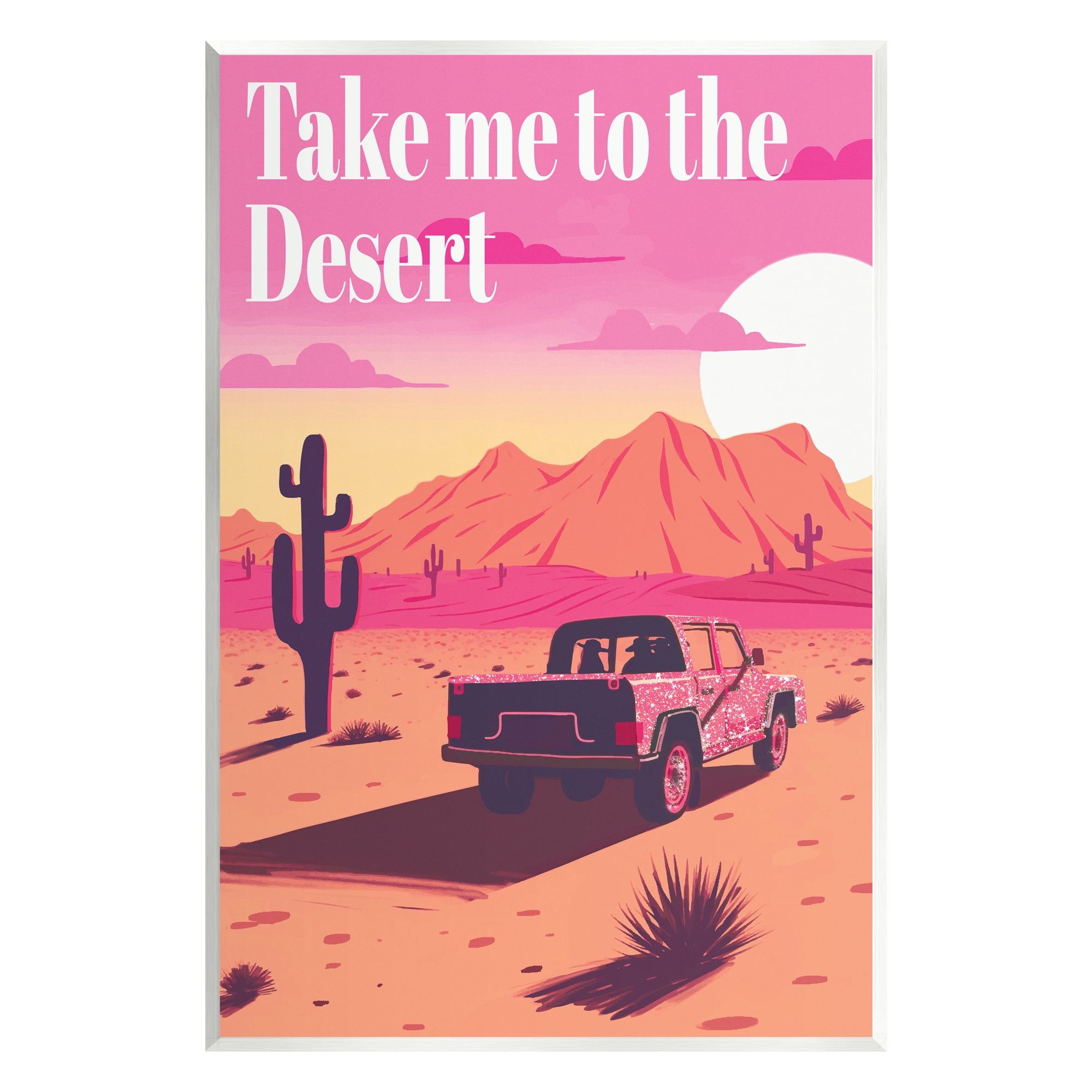 Stupell Industries Desert Scenery & Phrase Landscape Painting Unframed Art Print Wall Art, 13 x 19
