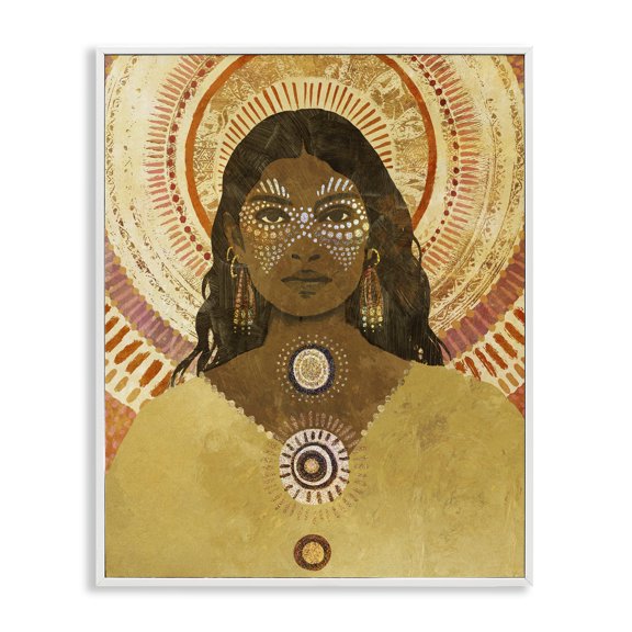 Stupell Industries Desert Seer Portrait Portrait Painting White Framed Art Print Wall Art, 11 x 14