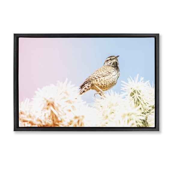 Stupell Industries Desert Song Bird Black Framed Floater Canvas Wall Art, design by Nathan Larson