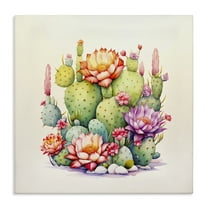 Stupell Industries Desert Spring Blooms Plants & Flowers Painting Wrapped Canvas Art Print Wall Art, 17 x 17